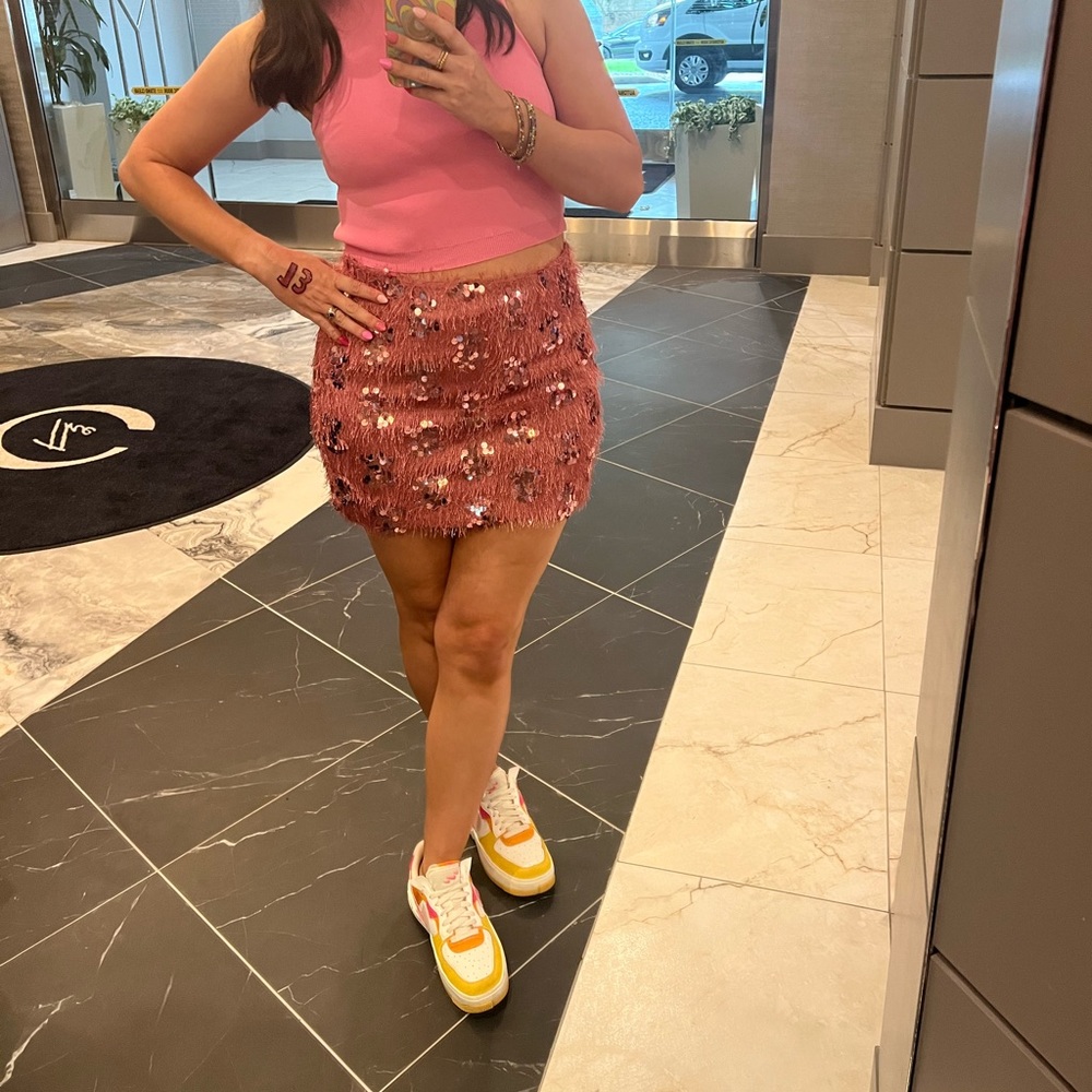 Lulus Sequin Fringe Mini Skirt Great For Ts The E… - image 2